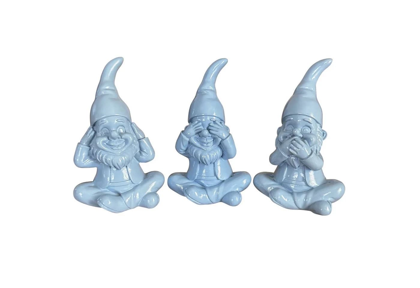Online-Fuchs 3er Set Gartenzwerge blau 16 cm
