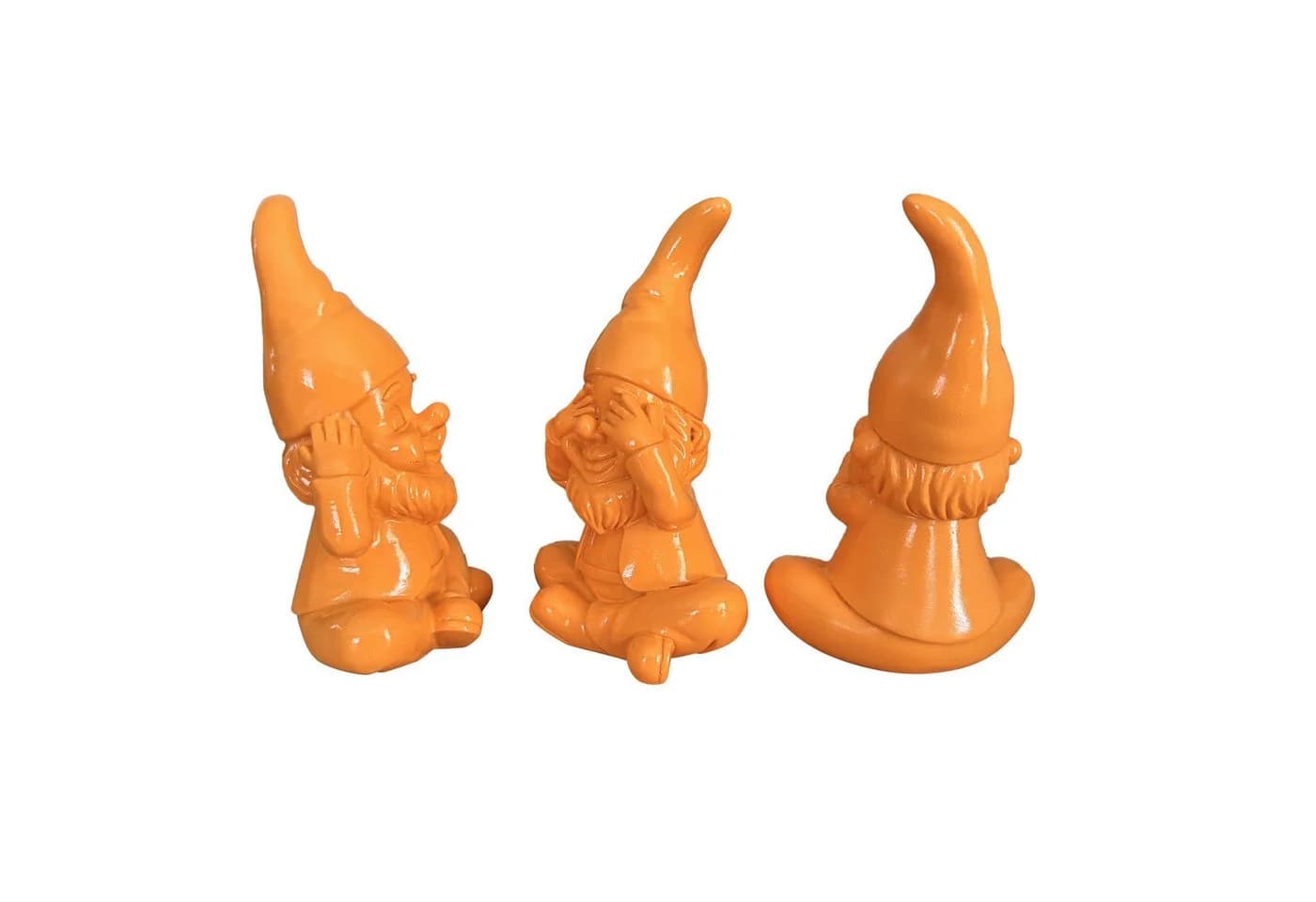 Online-Fuchs 3er Set Gartenzwerge Orange Kunstharz - Bild 3