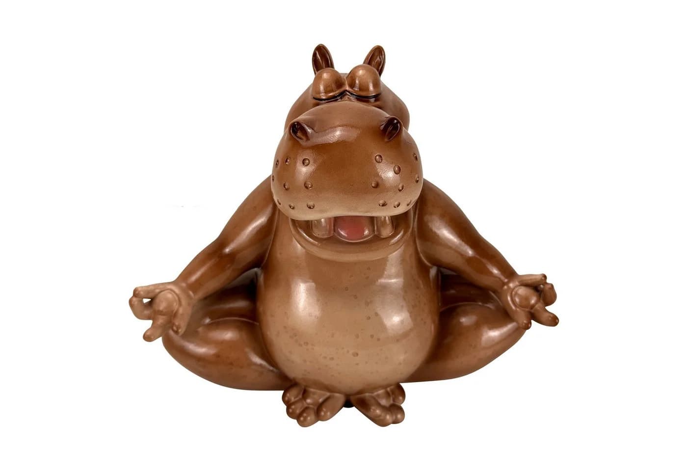 Online-Fuchs Gartenfigur Nilpferd Yoga Kunstharz - Bild 3