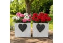 Online-Fuchs 2er Set Blumentopf aus Holz mit Herz 15x15cm Bild 2