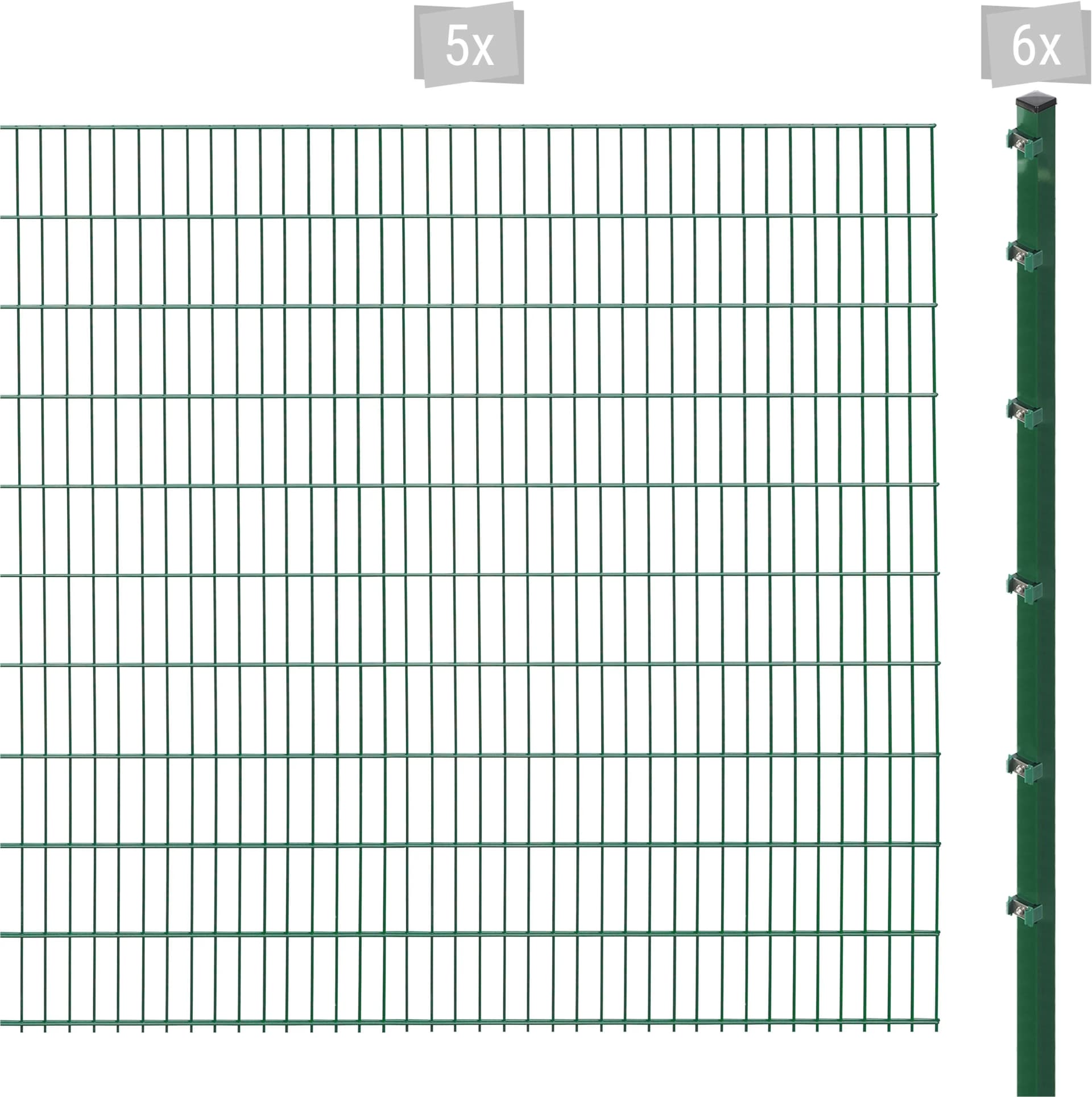 ARVOTEC ESSENTIAL 203 Doppelstabmattenzaun Set Dunkelgrün
