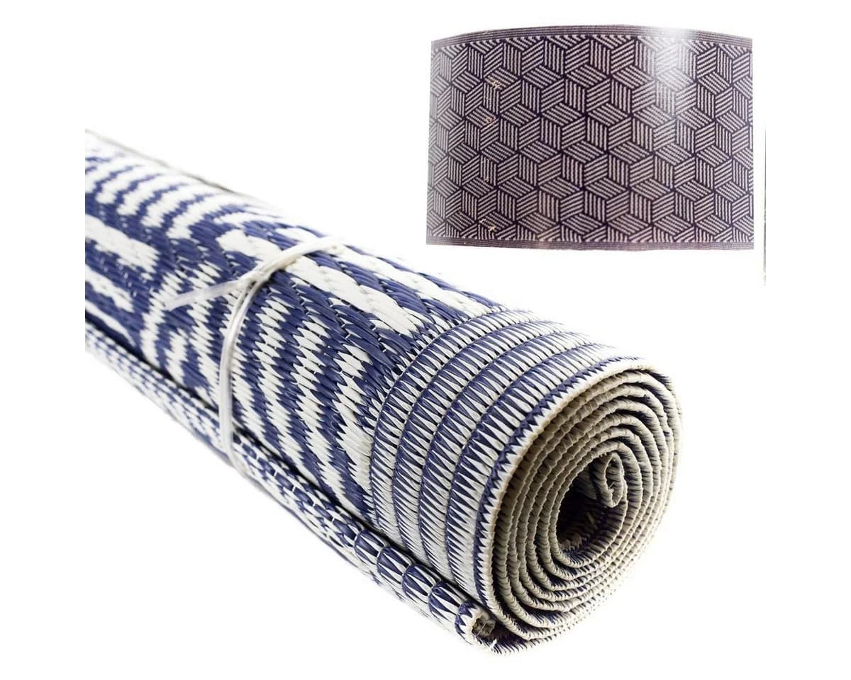 Marabellas Shop Outdoorteppich 90x150 cm Geflochtene Strohoptik - Bild 2