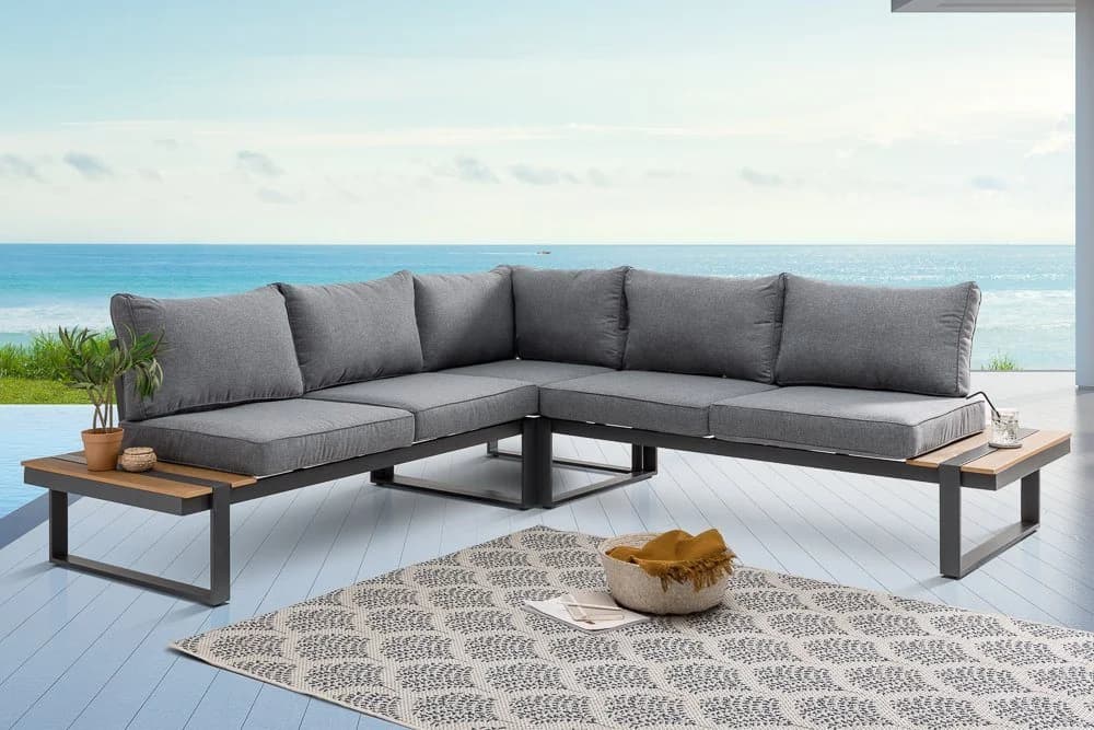 riess-ambiente Sitzgruppe TAMPA LOUNGE 240cm grau/natur - Bild 2