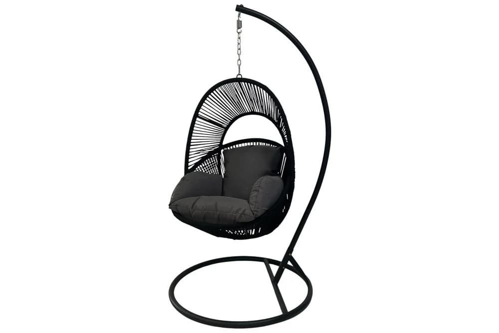 riess-ambiente Hängesessel AIR ROPE Anthrazit/ Schwarz mit Kissen - Bild 3