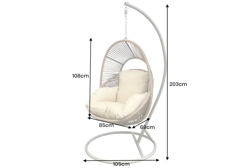 riess-ambiente Hängesessel AIR ROPE Anthrazit/ Schwarz mit Kissen - Bild 4