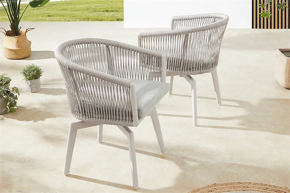riess-ambiente Gartenstuhl ROPE greige Aluminium 360° drehbar - Bild 4