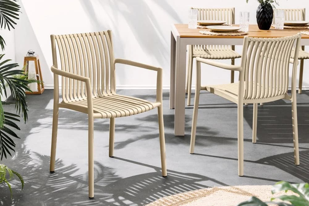 riess-ambiente Gartenstuhl STUDIO ITALIA Greige Wetterfest Stapelbar - Bild 2