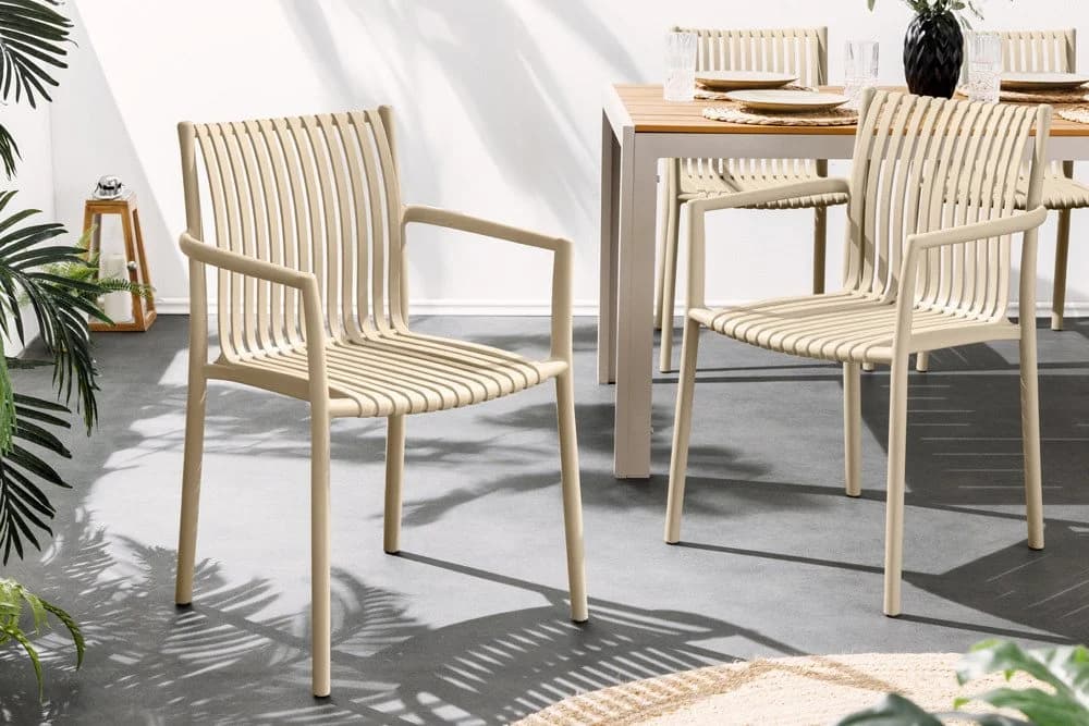 riess-ambiente Gartenstuhl STUDIO ITALIA Greige Wetterfest Stapelbar - Bild 3