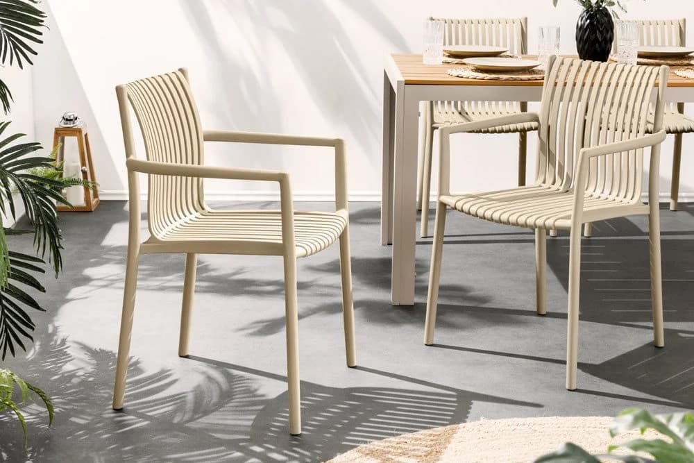 riess-ambiente Gartenstuhl STUDIO ITALIA Greige Wetterfest Stapelbar - Bild 4