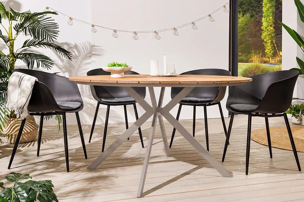 riess-ambiente Gartentisch DESIGNO rund WPC Aluminium natur/greige - Bild 4