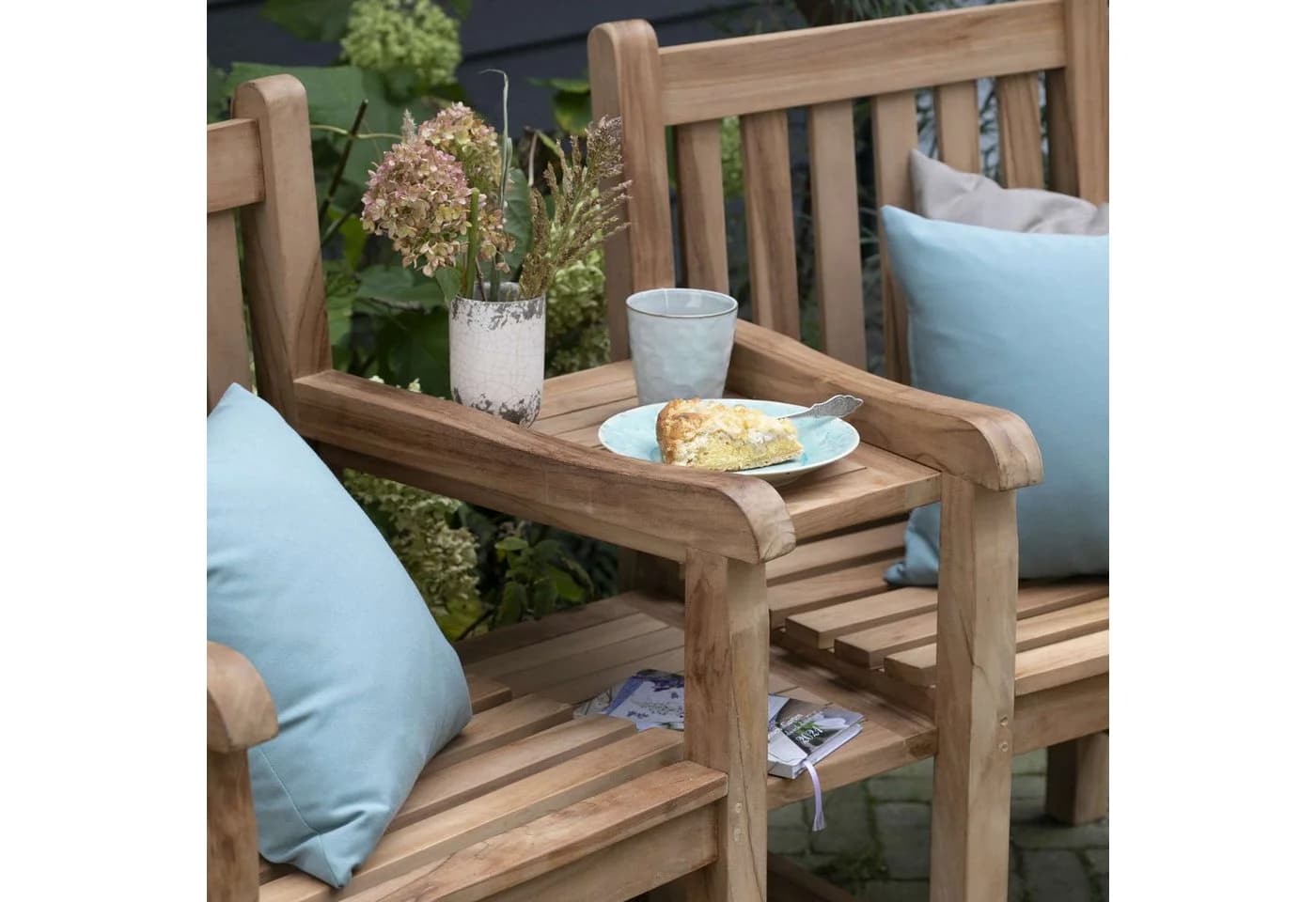 bene living Gartenbank Feierabendbank 160 cm Teakholz - Bild 5