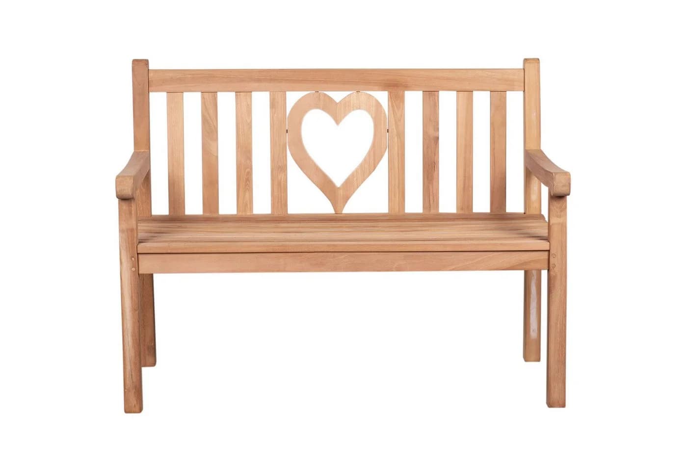 bene living Gartenbank Herz 120 cm Teakholz