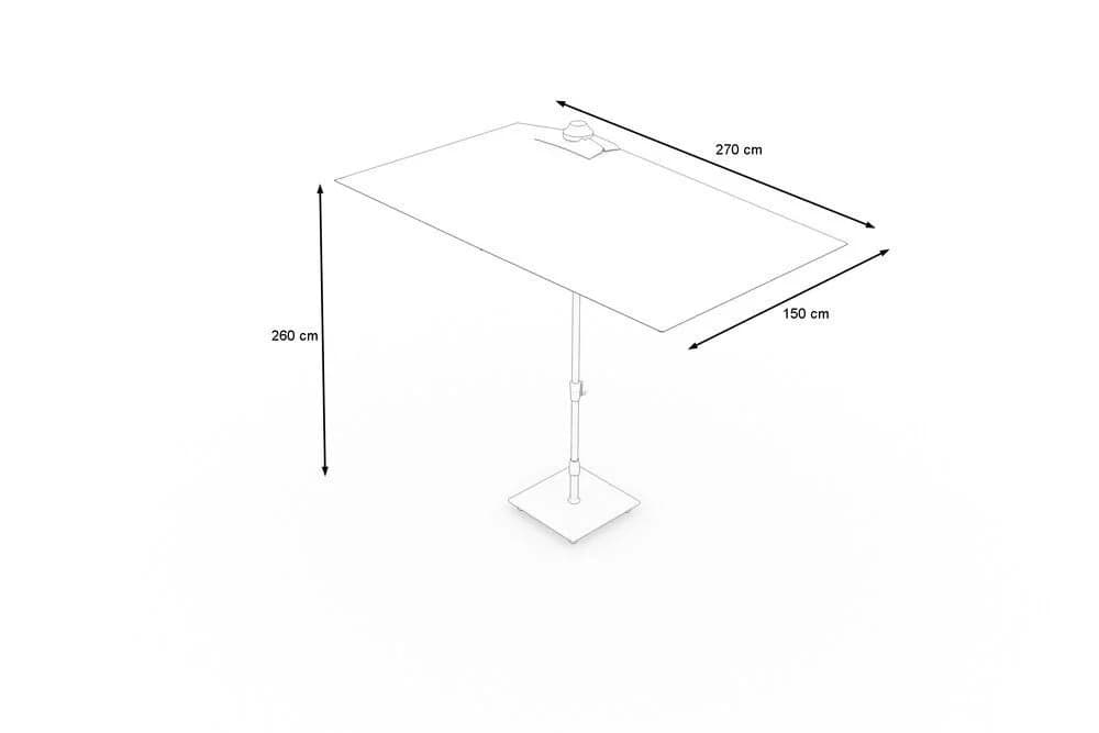 OUTFLEXX Ampelschirm Grau Moderner Sonnenschutz mit Aluminiumgestell - Bild 5