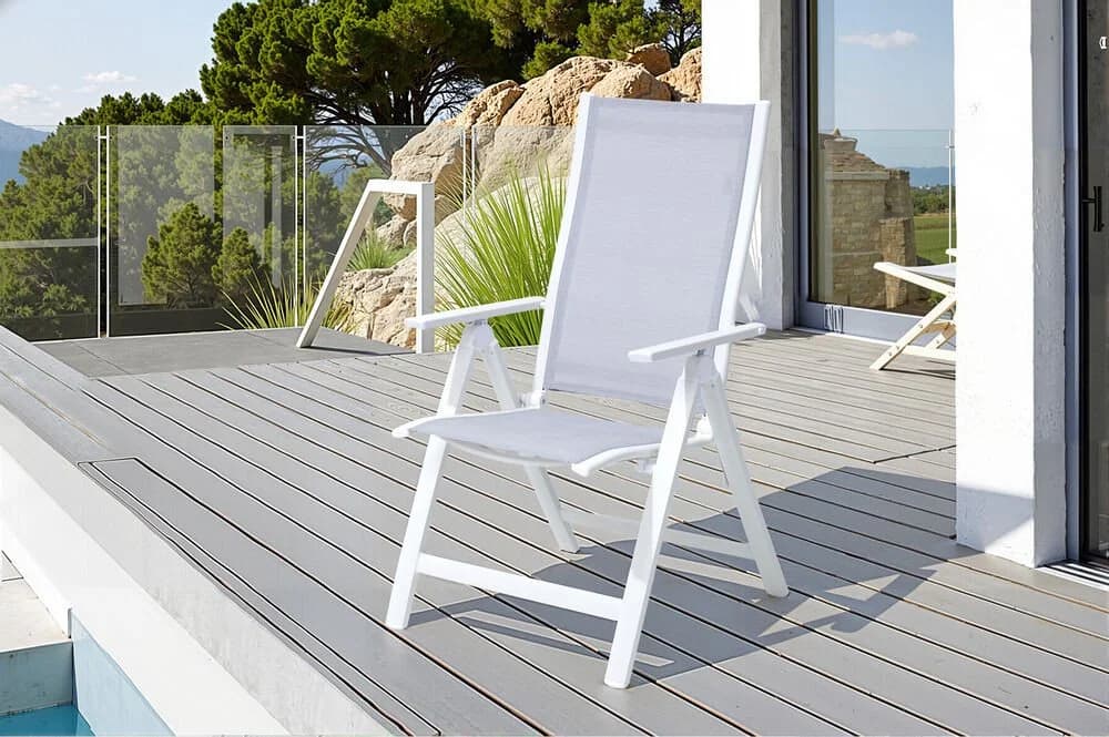 OUTFLEXX Klappstuhl Aluminium Creme/Weiß Gartenstuhl - Bild 2
