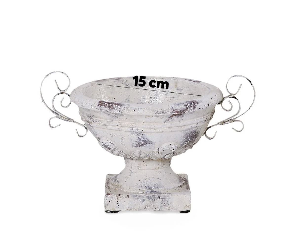 matches21 HOME & HOBBY Keramik Blumentopf Oval Vintage Creme