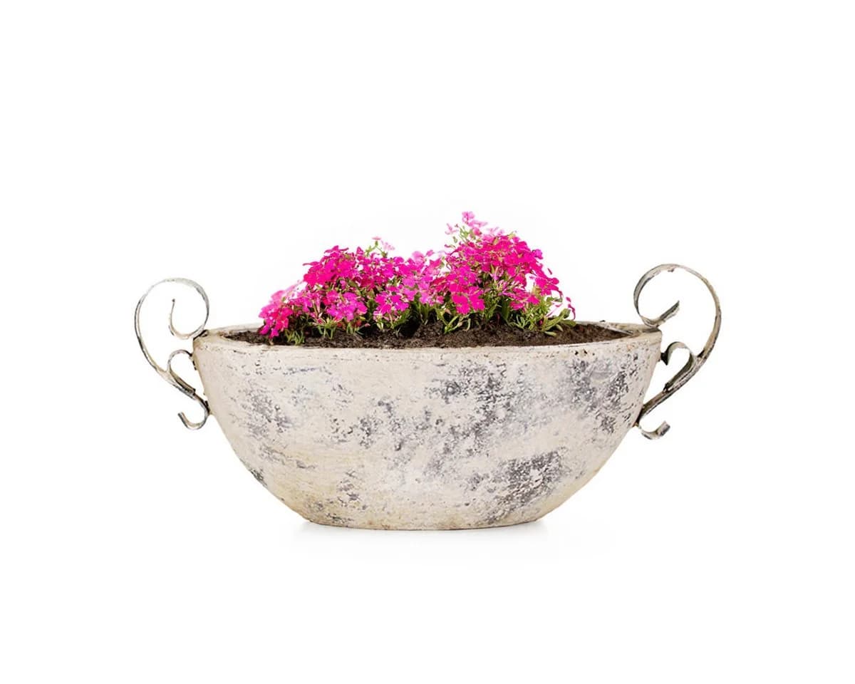 matches21 HOME & HOBBY Blumentopf Keramik Pflanzschale für draußen oval beige 28,5 cm - Bild 2