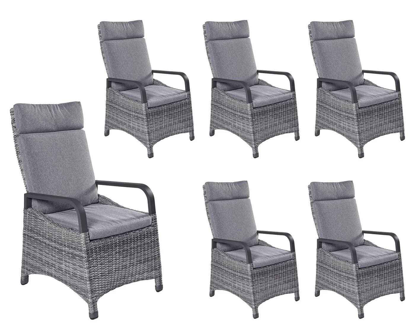 LC Garden Komido Gartenstuhl Grau Polyrattan Aluminium - Bild 2