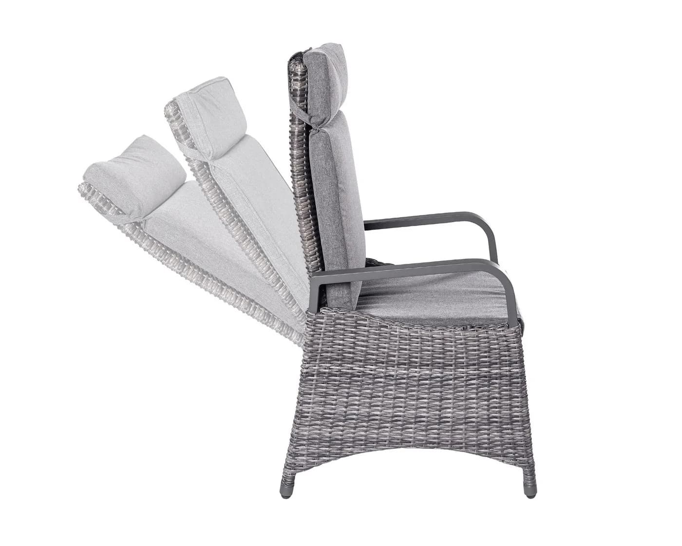 LC Garden Komido Gartenstuhl Grau Polyrattan Aluminium - Bild 4