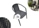 LC Garden Stapelstuhl Garvista Schwarz Gartenstuhl mit Rattan-Optik Bild 2