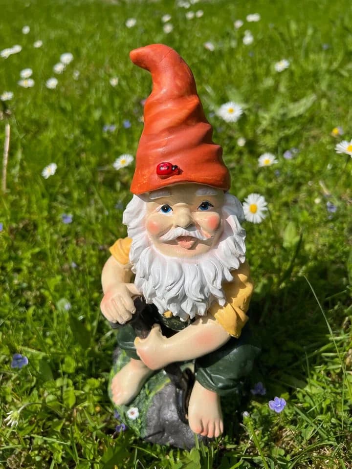 Geschenk-Himmel Gartenzwerg 4er-Set - Lustige Dekofiguren 22cm