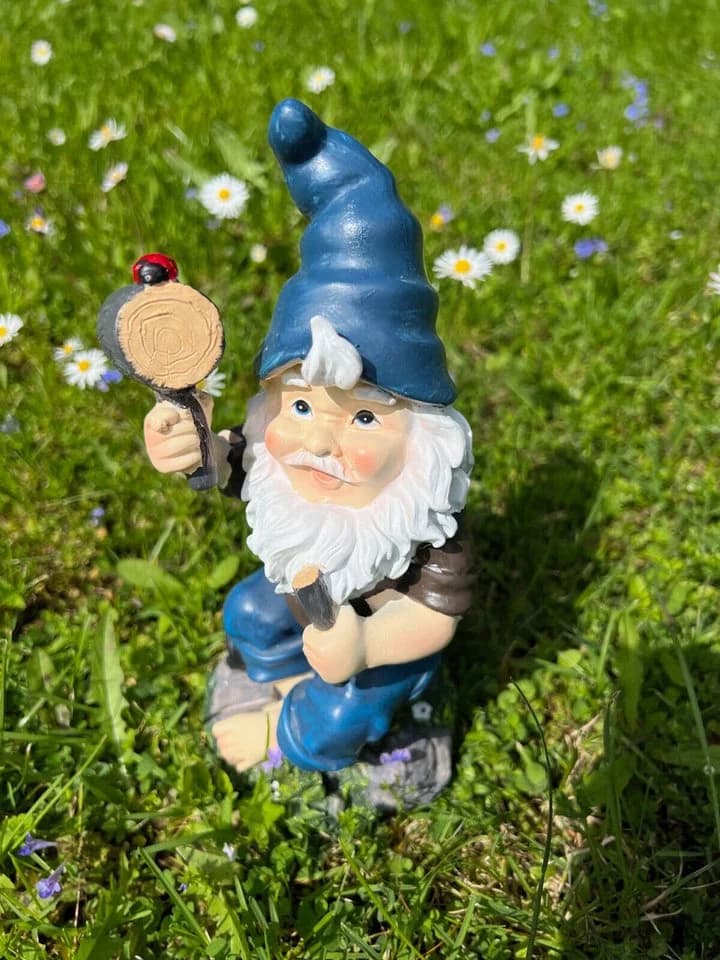 Geschenk-Himmel Gartenzwerg 4er-Set - Lustige Dekofiguren 22cm - Bild 4