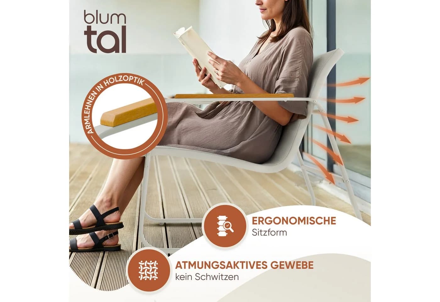 Blumtal Gartenlounge-Set 3-tlg. Grau Stahl & Glas