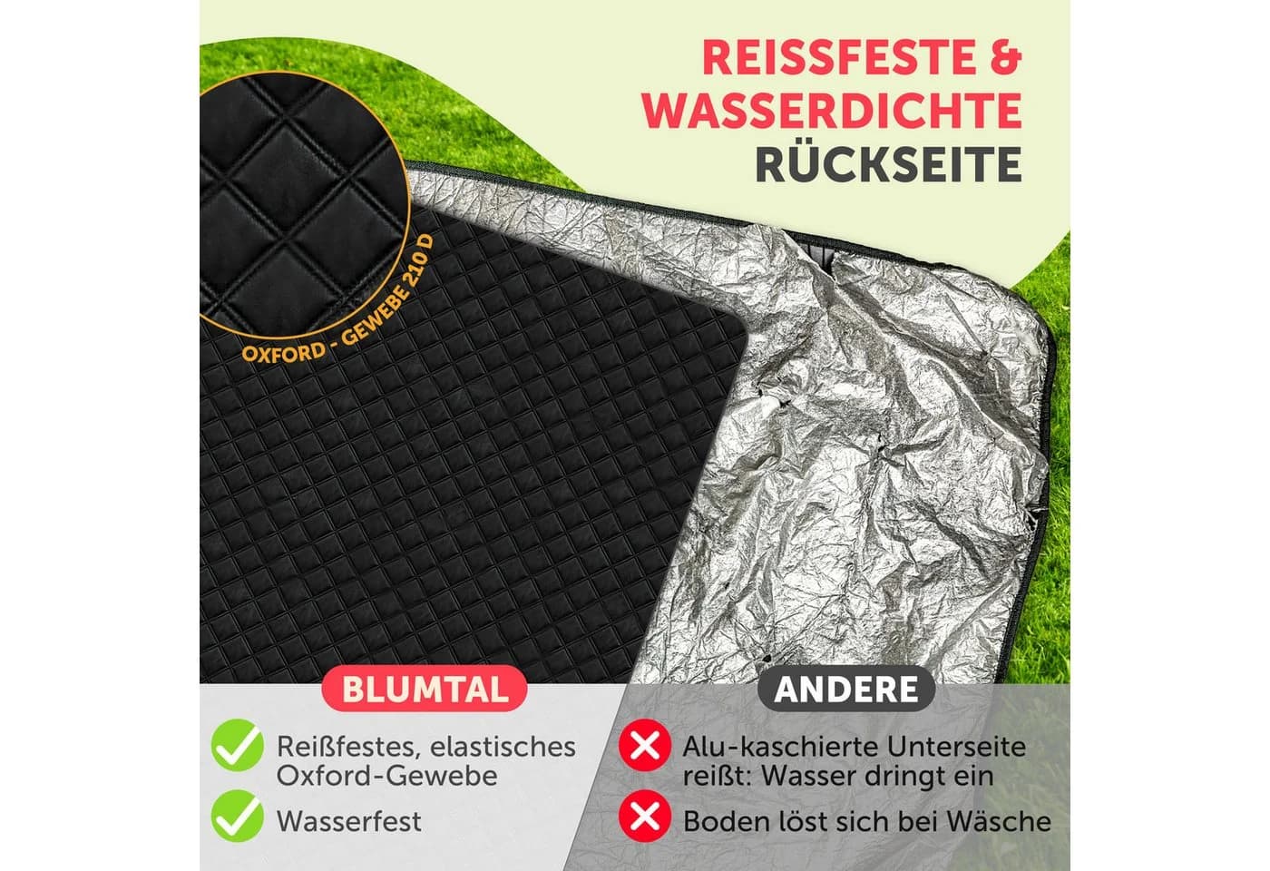 Blumtal Picknickdecke Premium Boho Terrazzo Design Wasserabweisend - Bild 5