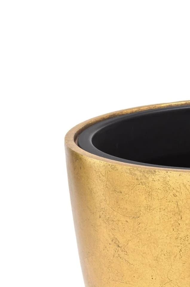 Flingora Pflanzkübel Faye Gold Fiberglas mit Einsatz