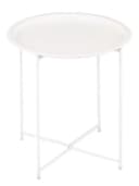 Amagohome Gartentisch Beistelltisch Weiß Metall Klappbar Bild 5