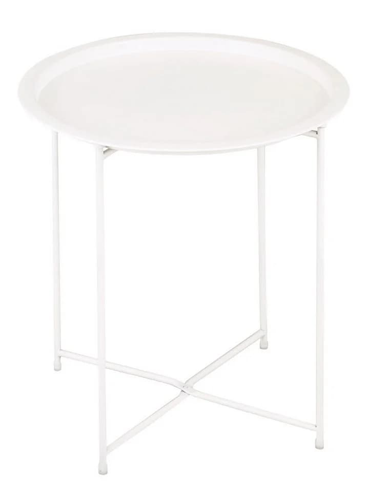 Amagohome Gartentisch Beistelltisch Weiß Metall Klappbar - Bild 5