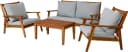 BYLIVING Gartenlounge-Set LA PALMA 4-tlg. Akazie Beige/Grau Bild 2