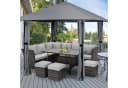 Sekey Gartenpavillon 300x300 cm Grau Wasserdicht mit Seitenteilen Bild 1