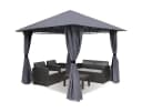 Sekey Gartenpavillon 300x300 cm Grau Wasserdicht mit Seitenteilen Bild 2
