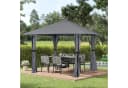 Sekey Gartenpavillon 300x300 cm Grau Wasserdicht mit Seitenteilen Bild 3