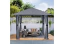 Sekey Gartenpavillon 300x300 cm Grau Wasserdicht mit Seitenteilen Bild 4