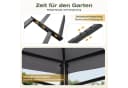 Sekey Gartenpavillon 3x3m Grau mit Moskitonetz & Doppeldach Bild 4
