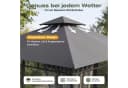 Sekey Gartenpavillon 3x3m Grau mit Moskitonetz & Doppeldach Bild 5