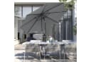 Sekey Sonnenschirm 300 cm Dunkelgrau Knickbar mit Kurbel Bild 1