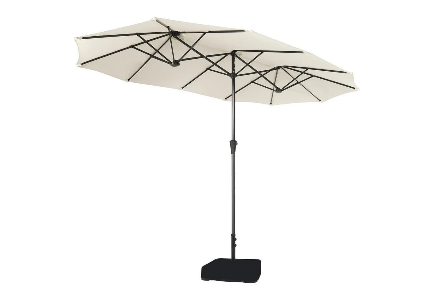 Sekey Doppel Sonnenschirm 400x220 cm Creme mit 50 kg Standfuß - Bild 2