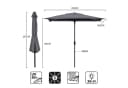 Sekey Sonnenschirm 210 x 140 cm Aluminum mit LED-Solar-Beleuchtung Bild 3