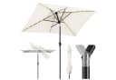 Sekey Aluminium Sonnenschirm Rechteckig Creme mit Solar-LED Bild 2