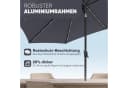 Sekey Marktschirm 3m Grau mit LED-Beleuchtung und Kurbel Bild 3