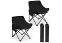 SUNULA Campingstuhl Faltbar mit Tragetasche Schwarz 2er Set Bild 2