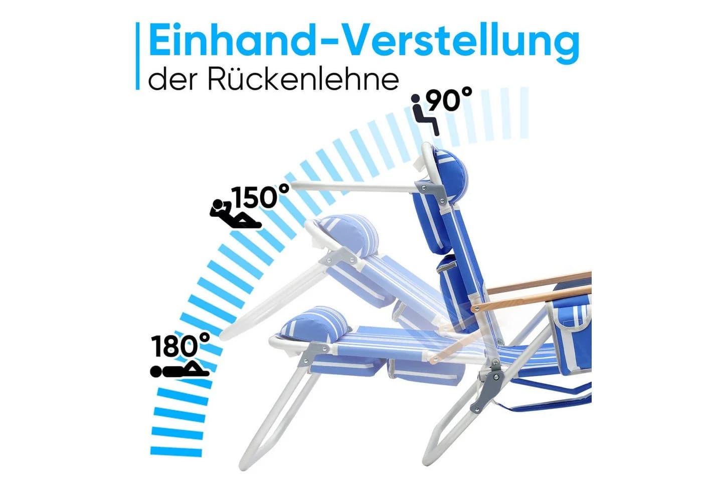 Sekey Campingstuhl Alu Faltbar mit Holz-Armlehnen