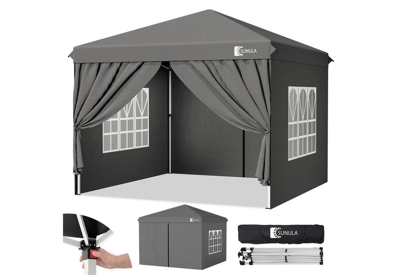 SUNULA Faltpavillon 3x3 m Gartenpavillon mit 4 Seitenteilen - Bild 2