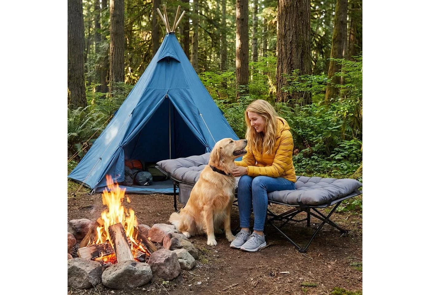 Sekey Campingbett Klappbar mit Perlschaum-Matte - Bild 4