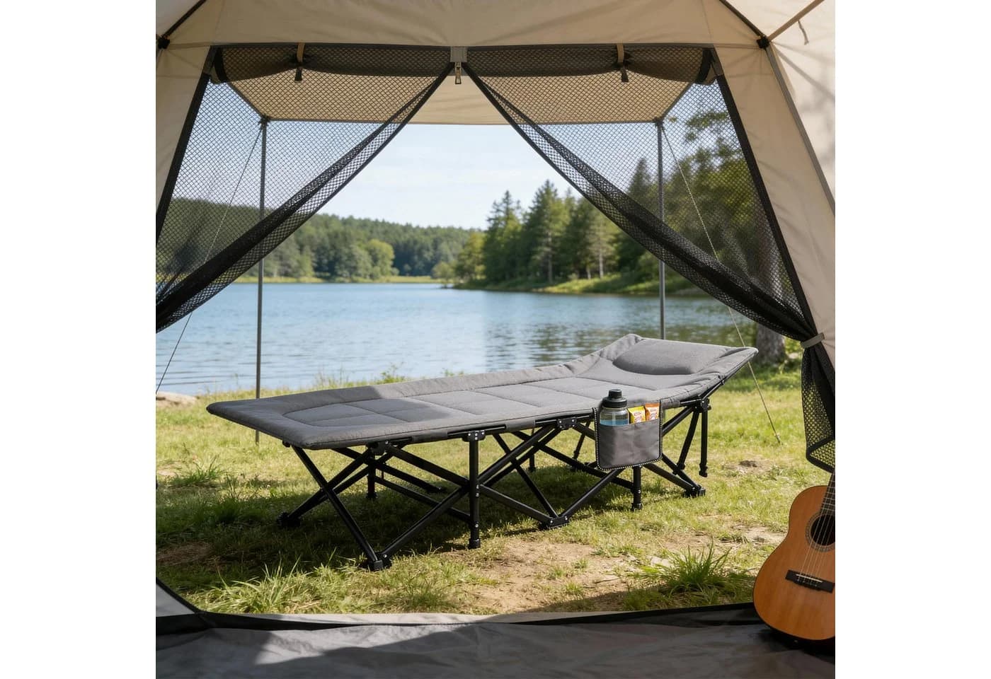Sekey Campingbett Klappbar mit Matratze bis 200 kg