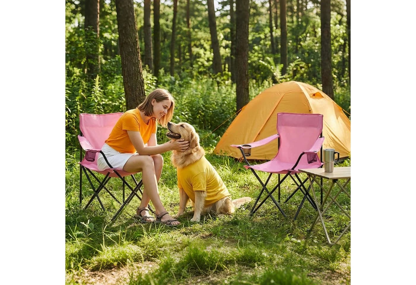 SUNULA Campingstuhl Faltbar Rosa