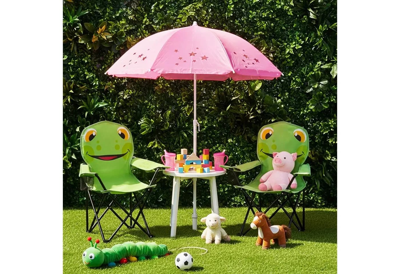 SUNULA Kinder Campingstuhl Klappstuhl Frosch Motiv Grün - Bild 3