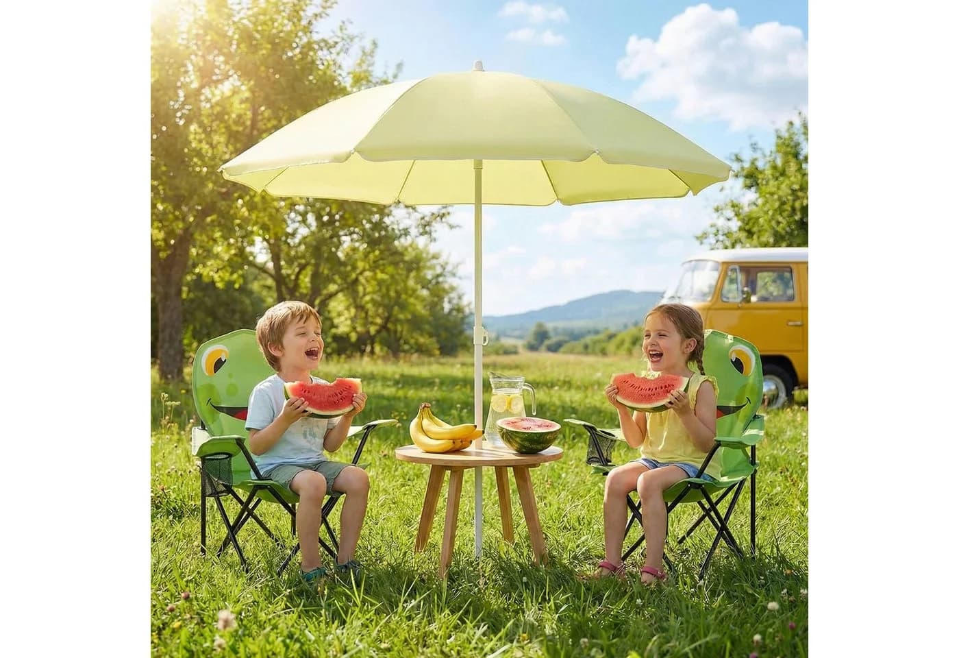 SUNULA Kinder Campingstuhl Klappstuhl Frosch Motiv Grün - Bild 5